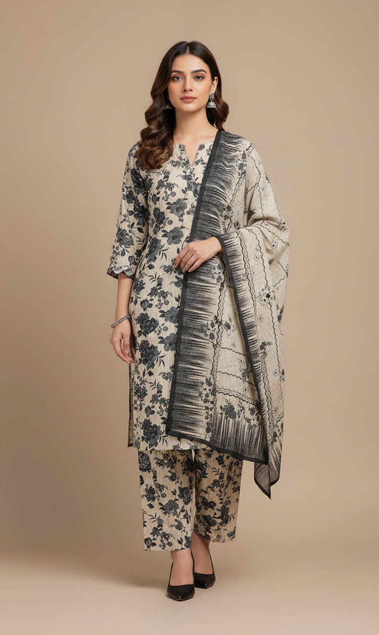 D# 10020 Cotton Cambric 3 Piece Unstitched