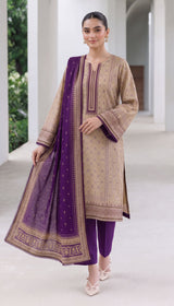 D# 1004 Purple Digital Khaddar 3 Piece Unstitched