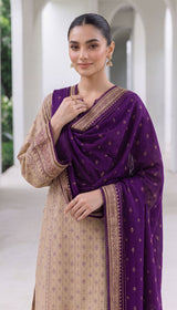 D# 1004 Purple Digital Khaddar 3 Piece Unstitched