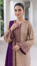 D# 1004 Purple Digital Khaddar 3 Piece Unstitched