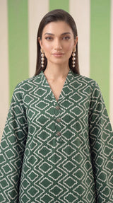 DES # 1378, Green 2 Pcs Unstitched Lawn