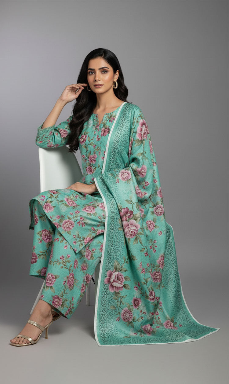 D# 2274-Digital Khaddar 3 Piece Unstitched