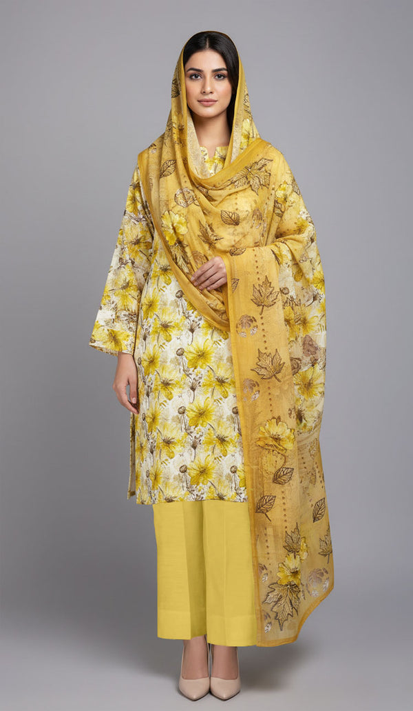 D# 2277-Digital Khaddar 3 Piece Unstitched