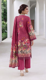 D# 24504 Pink -Digital Khaddar 3 Piece Unstitched