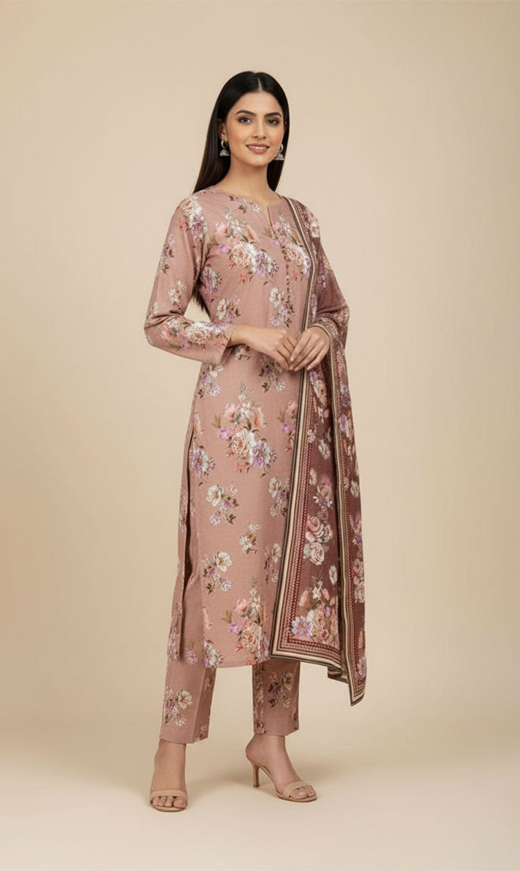 D#7052 DIGITAL CLASSIC LINEN 3PCS UNSTITCHED