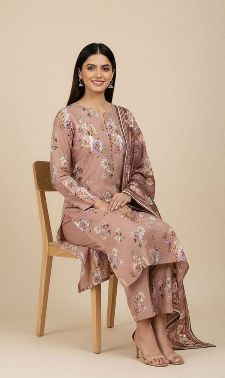 D#7052 DIGITAL CLASSIC LINEN 3PCS UNSTITCHED