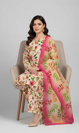 D#7057 DIGITAL CLASSIC LINEN 3PCS UNSTITCHED