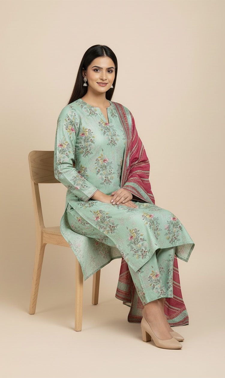 D#7068 DIGITAL CLASSIC LINEN 3PCS UNSTITCHED