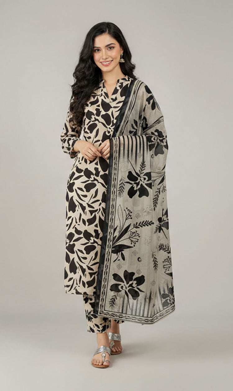 D#827 SKIN DIGITAL CLASSIC LINEN 3PCS UNSTITCHED