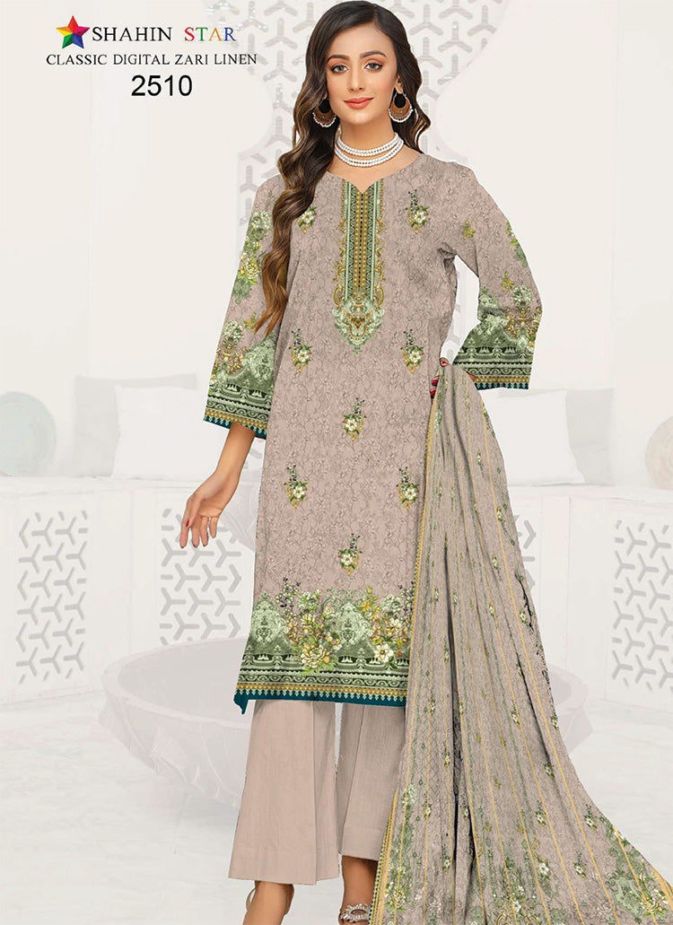 Digital Zari Linen 2510 | 3 PC Unstitched