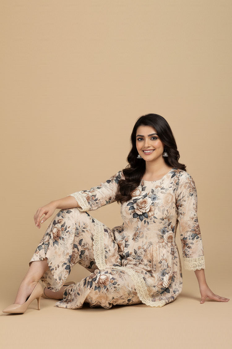 D # 05 PRINTED BANADORA 2 PCS SHIRT & TROUSER