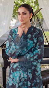 DES # 08 Black 2 Pcs Unstitched Lawn