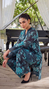 DES # 08 Black 2 Pcs Unstitched Lawn