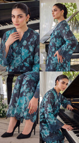 DES # 08 Black 2 Pcs Unstitched Lawn
