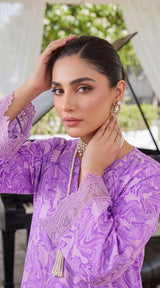 Des # 34 Purple 2 Pcs Unstitched Lawn