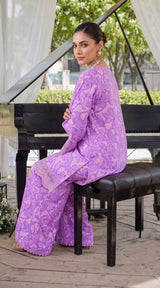 Des # 34 Purple 2 Pcs Unstitched Lawn