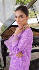 Des # 34 Purple 2 Pcs Unstitched Lawn