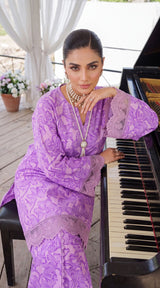 Des # 34 Purple 2 Pcs Unstitched Lawn