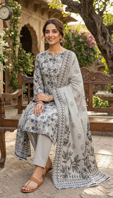D# 03 Grey 3 PCS UNSTITCHED