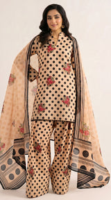 D# 11139 Skin & Black 3 PCS Unstitched Lawn