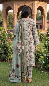 D#12 LIGHT GREEN 3 PCS UNSTITCHED