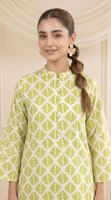 D# 1354 Pale Green 2 PCS Unstitched Lawn
