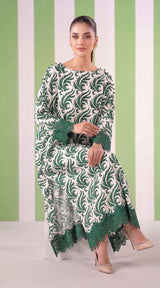 DES # 1372, Green 2 Pcs Unstitched Lawn