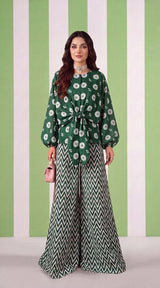DES # 1375, Green 2 Pcs Unstitched Lawn