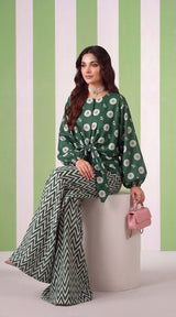 DES # 1375, Green 2 Pcs Unstitched Lawn