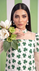 DES # 1377, Green 2 Pcs Unstitched Lawn