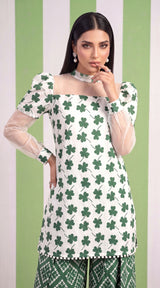 DES # 1377, Green 2 Pcs Unstitched Lawn