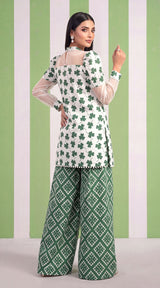 DES # 1377, Green 2 Pcs Unstitched Lawn