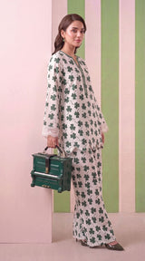 DES # 1377, Green 2 Pcs Unstitched Lawn