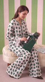 DES # 1377, Green 2 Pcs Unstitched Lawn