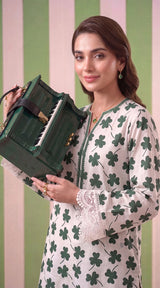 DES # 1377, Green 2 Pcs Unstitched Lawn