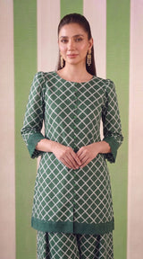 DES # 1379, Green 2 Pcs Unstitched Lawn