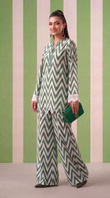 DES # 1379, Green 2 Pcs Unstitched Lawn