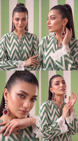 DES # 1379, Green 2 Pcs Unstitched Lawn