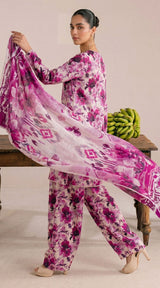 D# 22 Pink Banadora Lawn 3 Pcs Unstitched