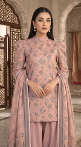 D# 33 Peach Banadora Lawn 3 Pcs Unstitched