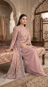 D# 33 Peach Banadora Lawn 3 Pcs Unstitched
