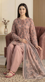 D# 33 Peach Banadora Lawn 3 Pcs Unstitched