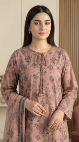 D# 33 Peach Banadora Lawn 3 Pcs Unstitched