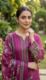 D# 5555 Pink Lawn 3 Pcs Unstitched