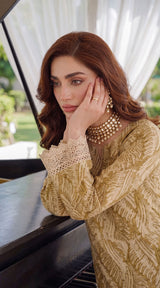 Des # 626-D-38, Beige 2 Pcs Unstitched Lawn
