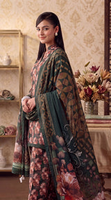 D# 7005 Green Banadora Lawn 3 Pcs Unstitched