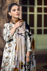 D#828 PRINTED MILKY 3 PCS UNSTITCHED
