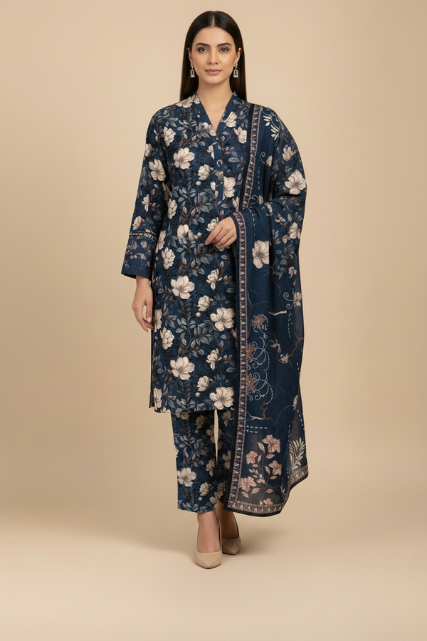 D#7063 DIGITAL CLASSIC LINEN 3PCS UNSTITCHED