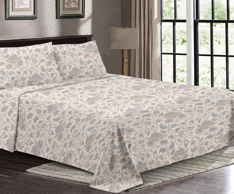 LBS-40364-KING BED SHEET SET OFF WHTE-T-150