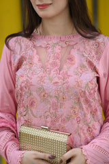 LN-09 BLUSH PINK 2 Piece Unstitched Shirt & Trouser